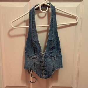 Edikted Blue Denim Tank Top